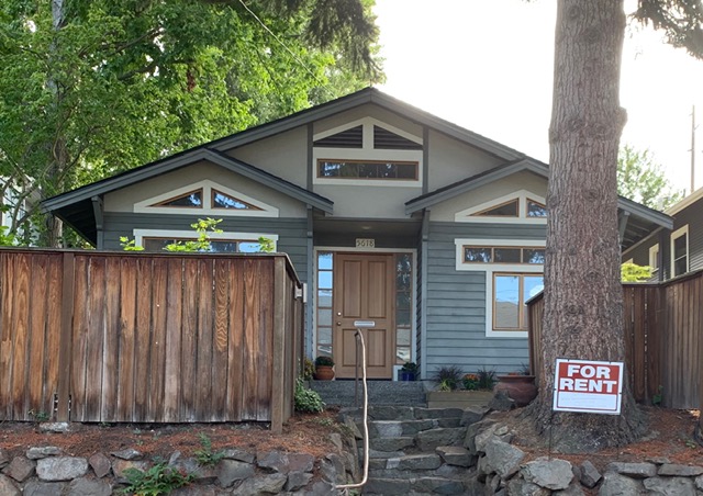 Front exterior of the West Woodland Bungalow from 4th Ave NW